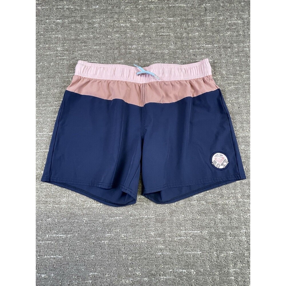 Women’s Roxy L Large Navy Blue Pink Board Shorts Swim Surf Beach